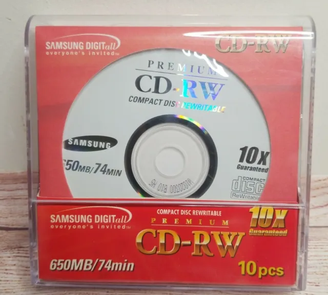 11 Pcs. SAMSUNG DIGITall Compact Disc Rewritable Premium CD-RW 650MB/74Min