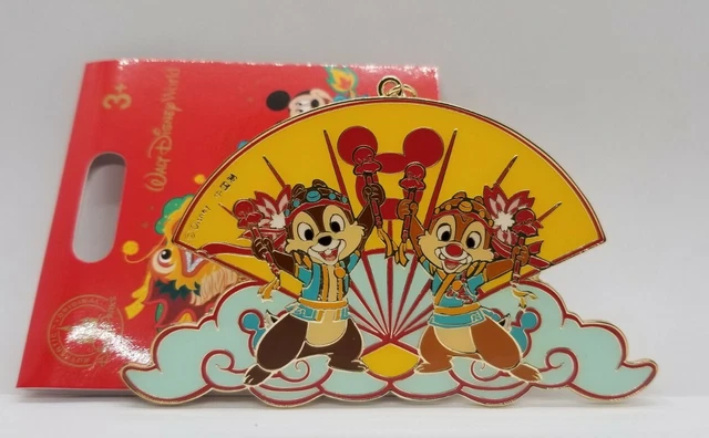 Disney Parks Keychain Chinese Lunar New Year Reversible Mickey Minnie Chip Dale