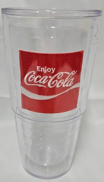 Tervis  Coca-Cola Enjoy Coke NO Lid 24 oz Red White Embroidered Patch Tumbler