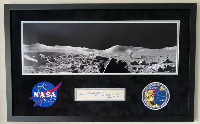 Harrison Schmitt Apollo 17 Signed Framed Display 2  Uacc & Aftal Rd Autograph