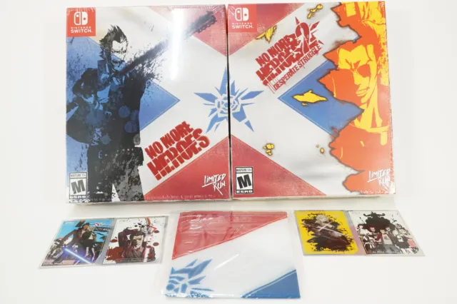 No More Heroes 1 & 2 - Limited Run Collectors Edition Switch - 4 Cards & Flag