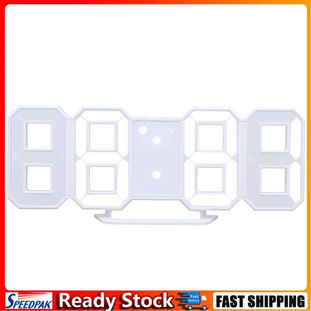 Digital LED Table Clock 24 or 12-Hour Display Alarm Snooze 8888 Display