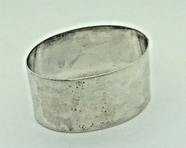 Sterling Silver Napkin Ring Holder No Monogram Initials Oval Sheffield SS 34.6 g