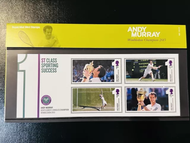 2013 Andy Murray Men's Singles Champion Wimbledon Presentation Pack MNH STAMPS