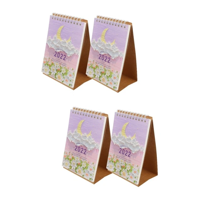 4 Pcs Calendario Tavolo Retrò 2022 Topper Scrivania Piccolo Cavalletti