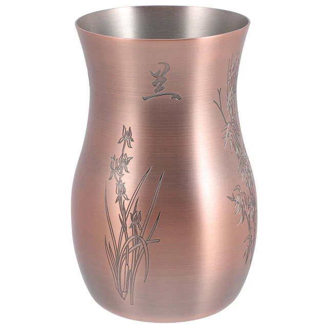 Decanter brocca di vino in acciaio inox caraffa incisa rame