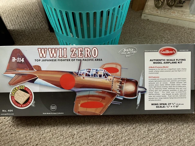 Avión modelo cero de Guillow's Ww2, el mejor caza japonés del Pacífico
