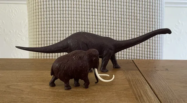 Natural History Museum Woolly Mammoth and Cetiosaurus Figures Invicta Vintage