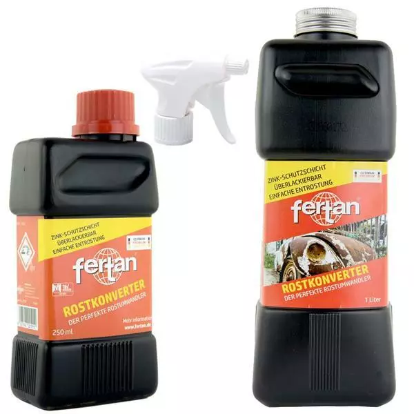 Fertan Rostumwandler-Set 1 Liter + 0,25 Liter + Sprühpistole Rostkonverter