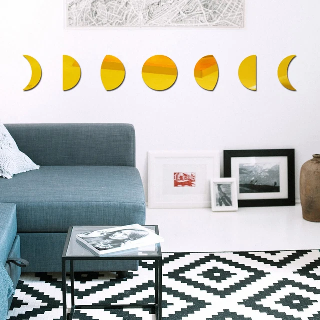Adesivo da parete acrilico luna specchio camera da letto decorazione estetica