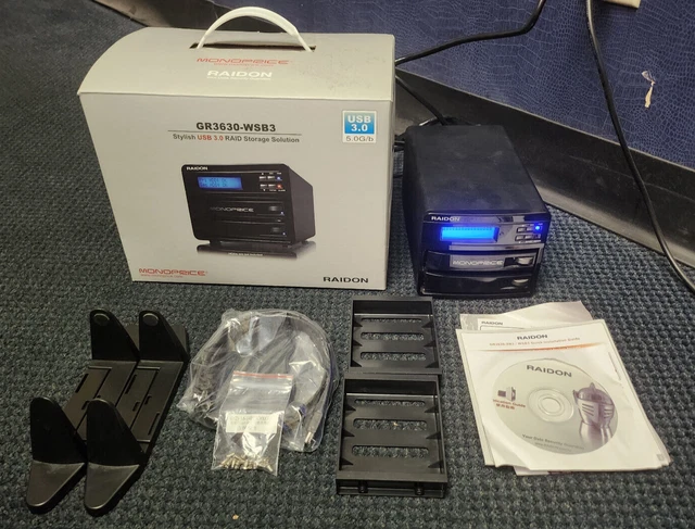 Monoprice Raidon 2 Bay RAID Enclosure GR3630-WSB3 NOT WORKING * READ DESCRIPTION