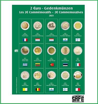 Safe 7341-28 pièces commémoratives 2021 feuilles suppléments Coloré Distribués