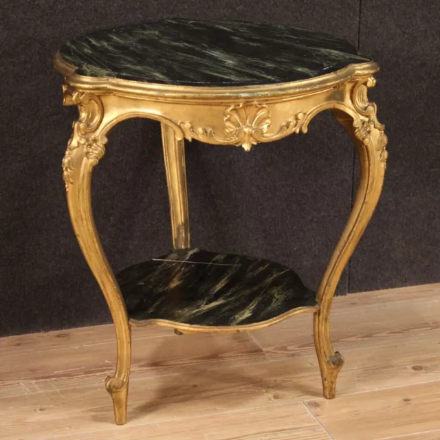 Mesita dorada Mesa salón madera pintada tapa mueble lacado estilo antiguo 900