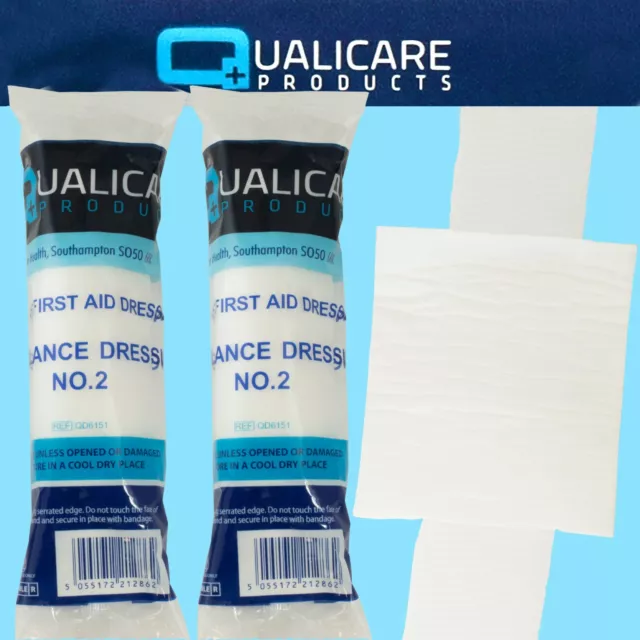 2 x Large Thick Padded Fabric Bandage Wrap First Aid Sterile Wound Dressing Pack