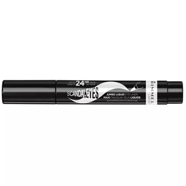 Delineador de ojos líquido Rimmel Scandaleyes Jumbo 001 negro impermeable 3 ml