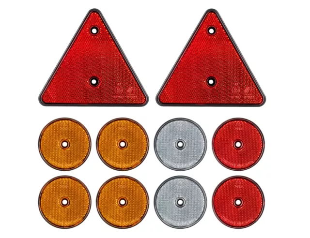 10 REFLEKTOREN ANHÄNGER Dreieck Weiß Orange Rot Reflektor Pkw Anhänger gem  StVZO EUR 10,99 - PicClick DE