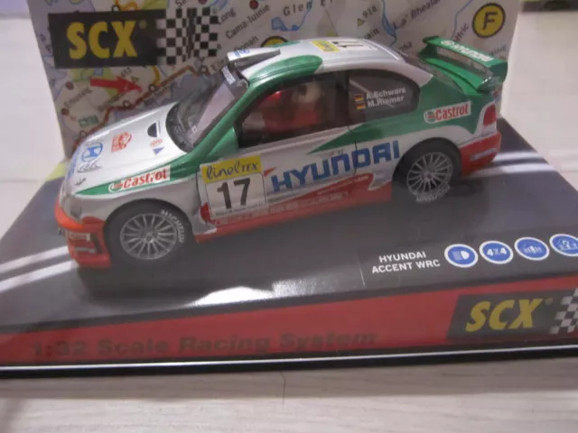 Slot Car SCX Scalextric HYUNDAI ACCENT WRC "Montecarlo 2002" Schwarz 60840 1:32