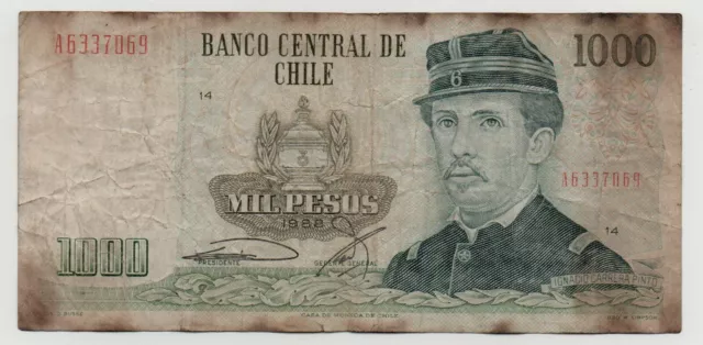 Chile 1000 Escudos 1988 Pick 154 B Look Scans