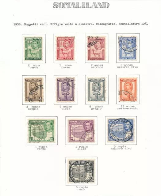 Somaliland Protectorate Stamps 1938 Set Complete Cat £250 + Fine Used