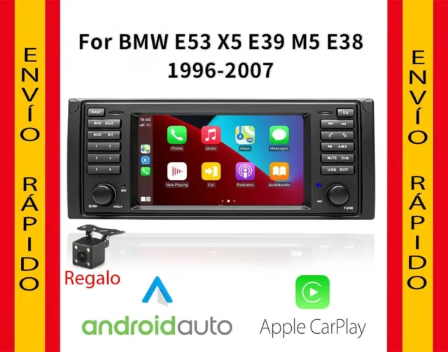 Radio pantalla Android 12 CARPLAY WIFI GPS USB para BMW serie 5 X5 E39 E53 M5