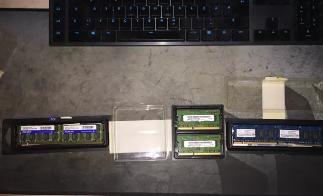 LOT De 6 BARRETTES DE RAM 2 x 512 Mo et 4 x 2gb  (3 paires en tout)