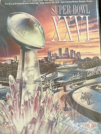 Vintage official program from 1992 Super Bowl XXVI in Minneapolis