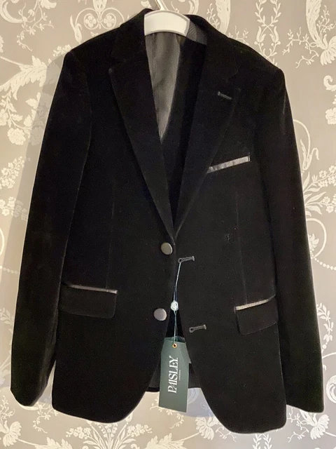 BOYS Age 10 Black Velvet Smart Jacket Waistcoat Paisley Of London Wedding Party
