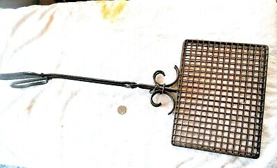 Antique hand forged wrought iron fireplace griller circa mid 1800's