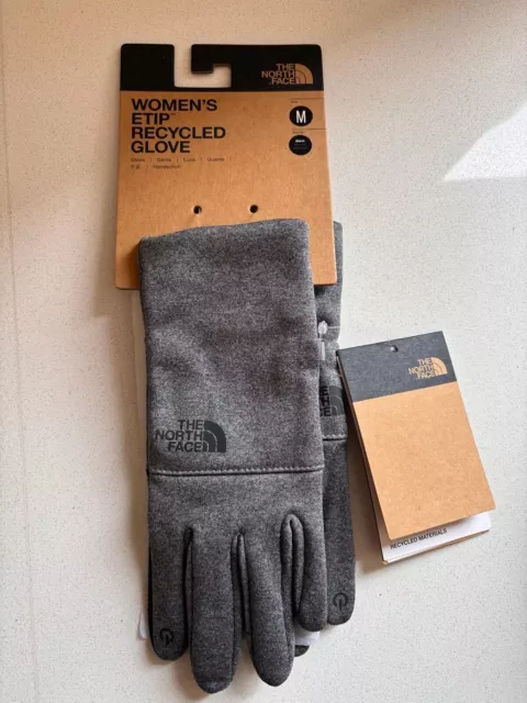 North Face Womens Size Medium Etip Grey UR Powered TouchScreen Gloves