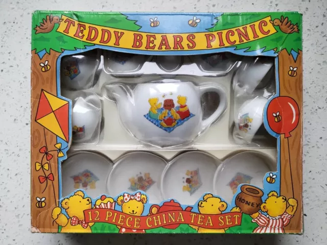Teddy bear tea set on sale 1996