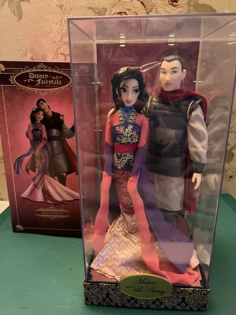 Disney Store Fairytale Designer Doll Set Limited Edition Mulan And Li Shang