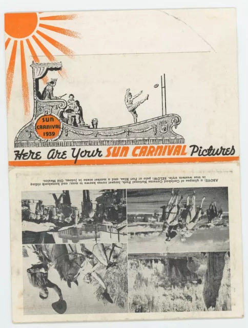 EL PASO TX 1939 SUN CARNIVAL-LIONS CLUB AERIAL VIEW parade floats Postcard Pack