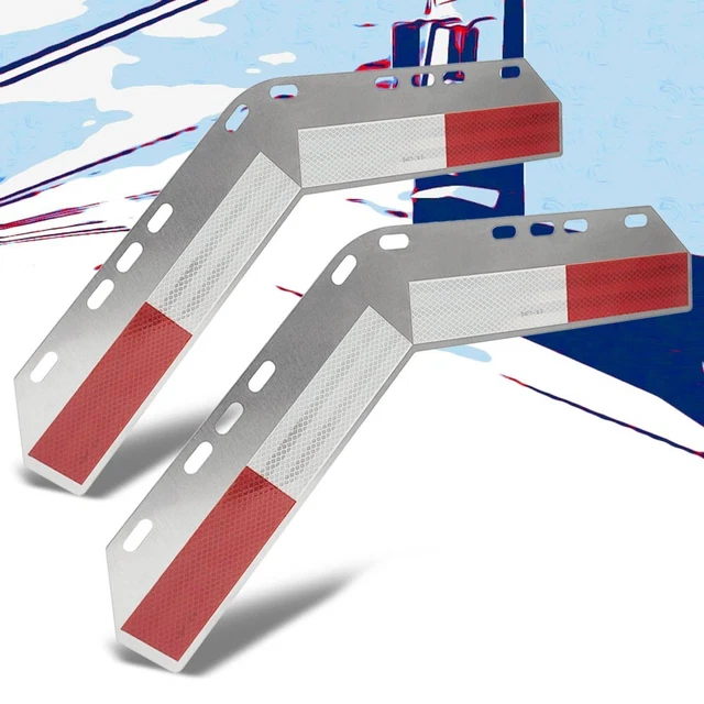 2x Fleet Engineers 033-04263 45D Shortie Red/White Reflective Conspicuity Plate