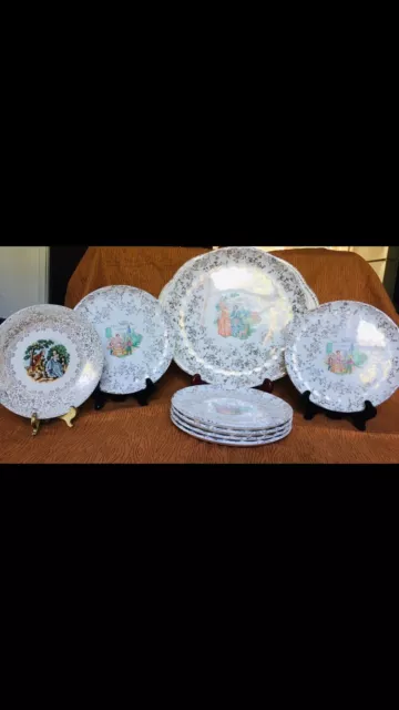 WS George Bolero China- Set Of 8-Old Colonial Print