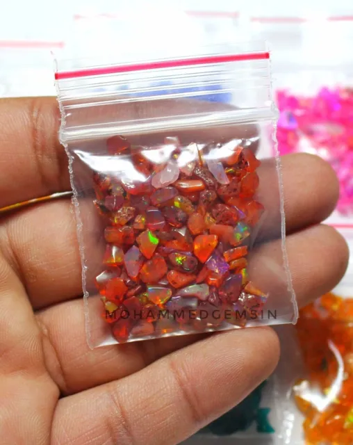 Lote de 100 piezas de ópalo rojo etíope natural de calidad AAA, piedra...