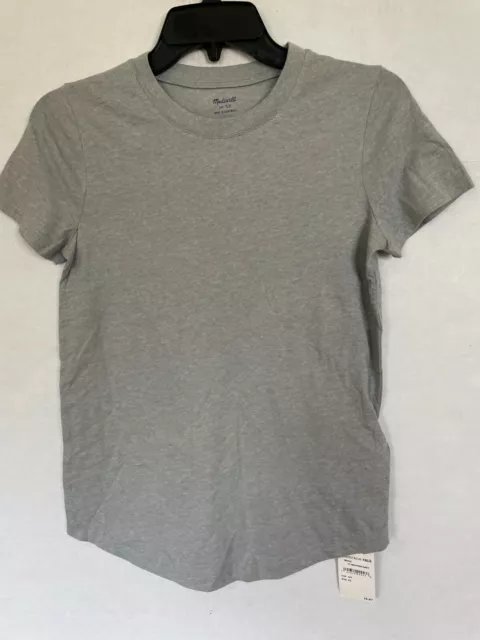 MADEWELL Whisper Cotton Crewneck Tee TSHIRT TOP WOMENS SIZE XS GREY NEW