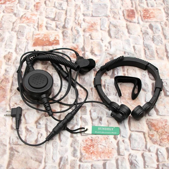 RadioMilitary Tactical Throat Mic Headset/Earpiece For Motorola CP88,GP2000,SP10
