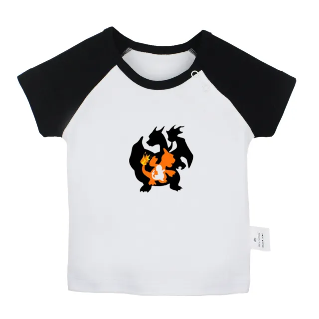 Charmander Charmeleon Charizard Print Newborn Baby T-shirts Infant Graphic Tee