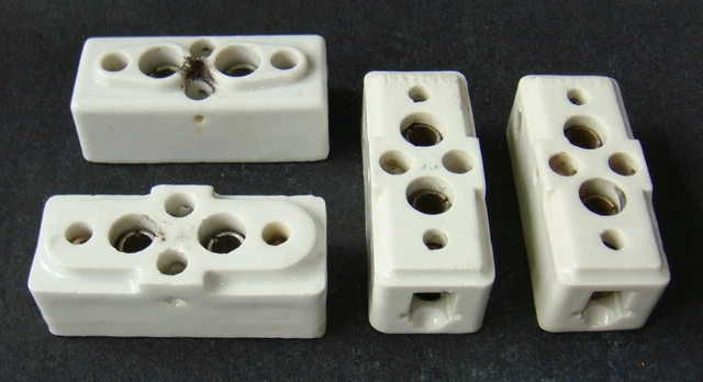 Lot de 4 Porte Fusibles en Porcelaine - LEGRAND - 250V - 10A