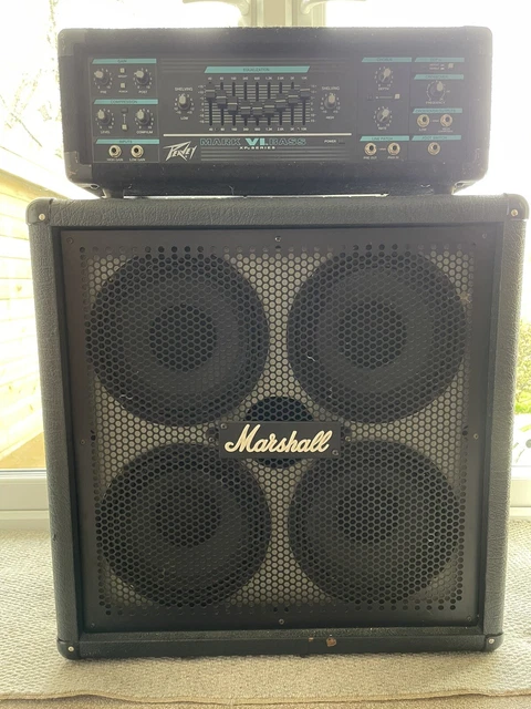 Bass guitar amplifier - 400w Peavey head / 400w Marshall cab - great for gigging