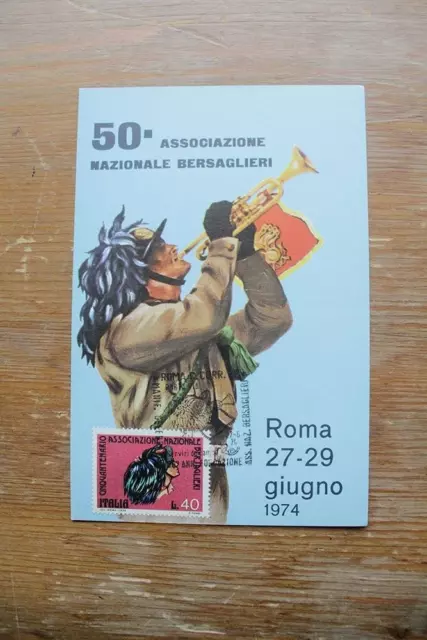 Cartolina Commemorativa 50° Associazione Nazionale Bersaglieri Roma 1974 (F70)