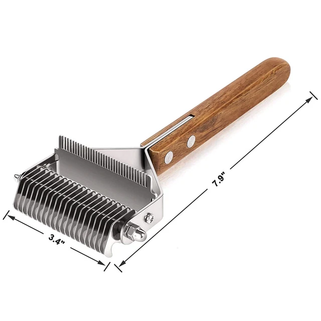 2side Dog Brush for Shedding Dematting Pet Grooming Cat Hair Undercoat Rake Comb 8
