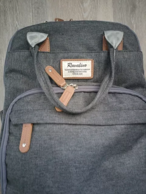Diaper Bag Backpack, RUVALINO Multifunction Travel Back Pack Gray 4