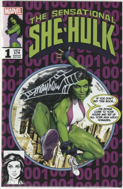 Sensational She Hulk #1 Web Signed Mike Mayhew Trade Variant w/COA