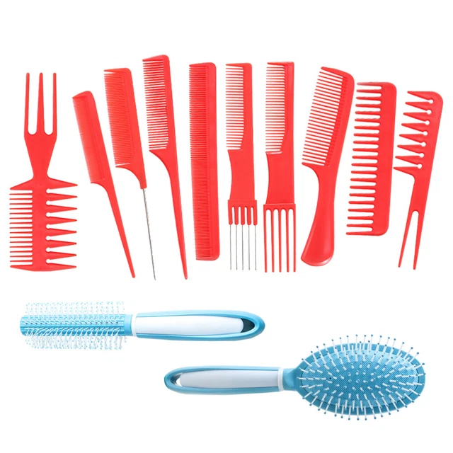 12 PCS Peigne De Coupe Cheveux Outils Coiffure Tête Massage Peignes Homme Dédié