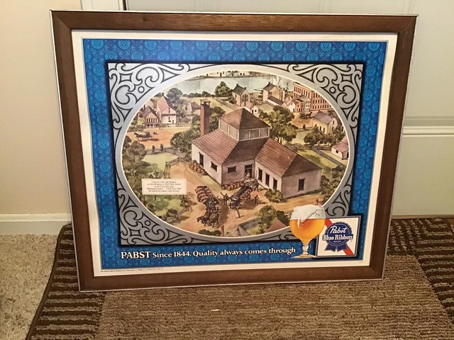 Pabst Blue Ribbon Beer Sign Little Brewery on the Hill