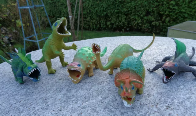 6 Stück Dinosaurier Dinos ca. 20 cm