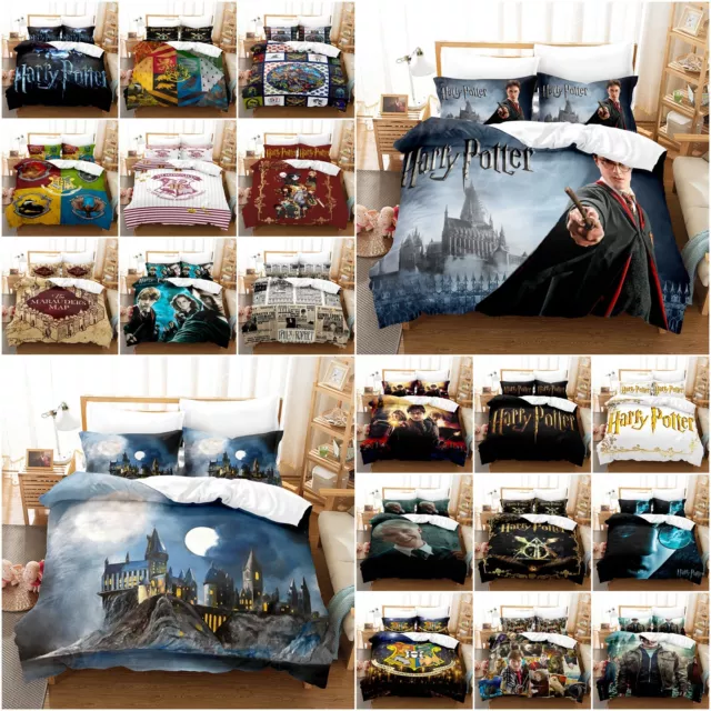 Harry Potter Quilt Duvet Doona Cover Pillowcase Bedding Set Single Double Queen