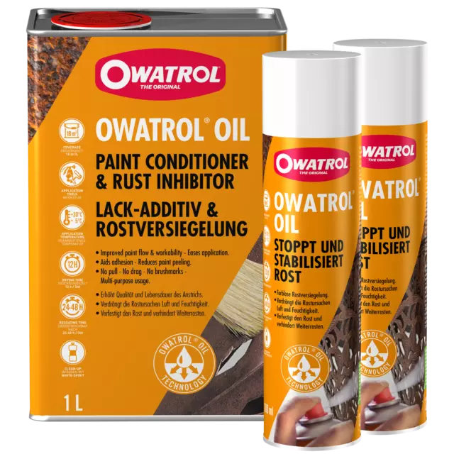 OWATROL Öl OIL Bundle 1 Liter + 2 x 300ml Öl Spray Rostschutz Rostversiegelung