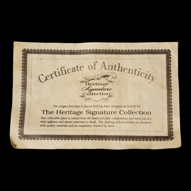 Heritage Signature Collection Porcelain Doll With Certificate 5
